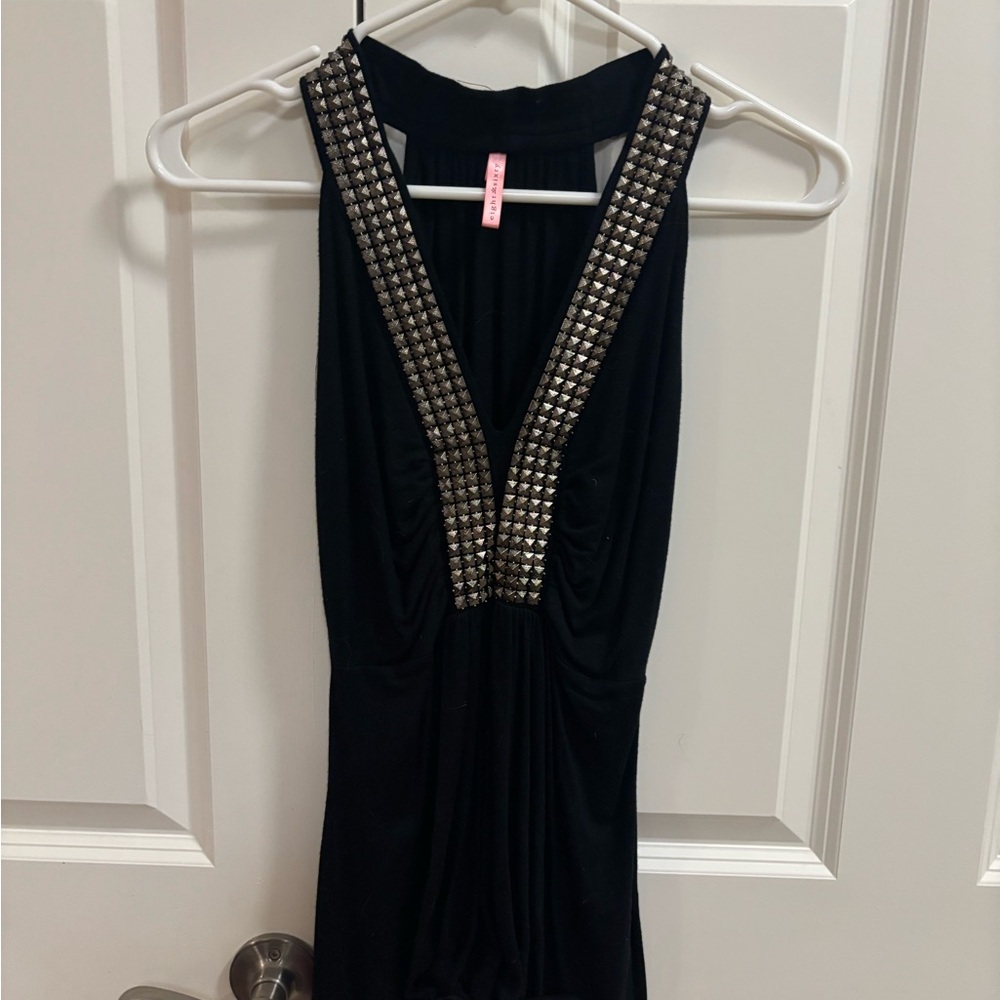 1 hr sale Black Stud-Trim Women’s Dress top by eight sixty-likenew small like xs
